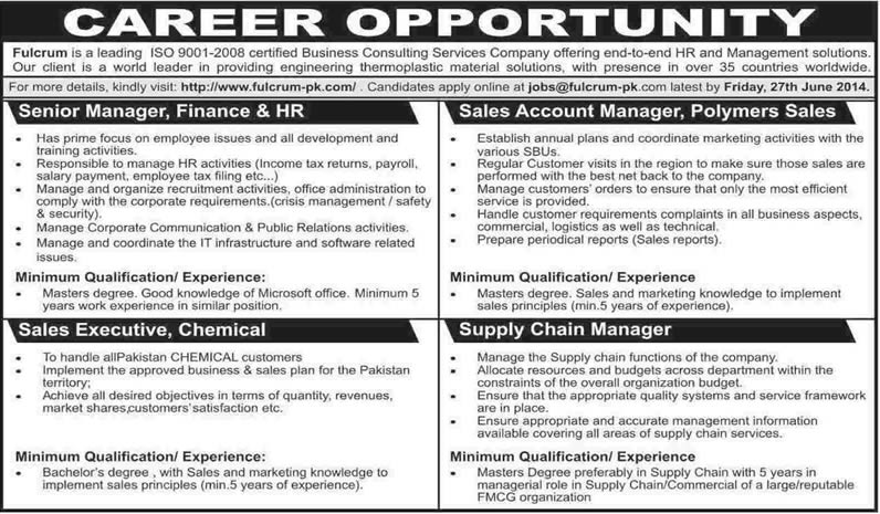 Finance HR Sales Supply Chain Managers Sales Executive Jobs In 