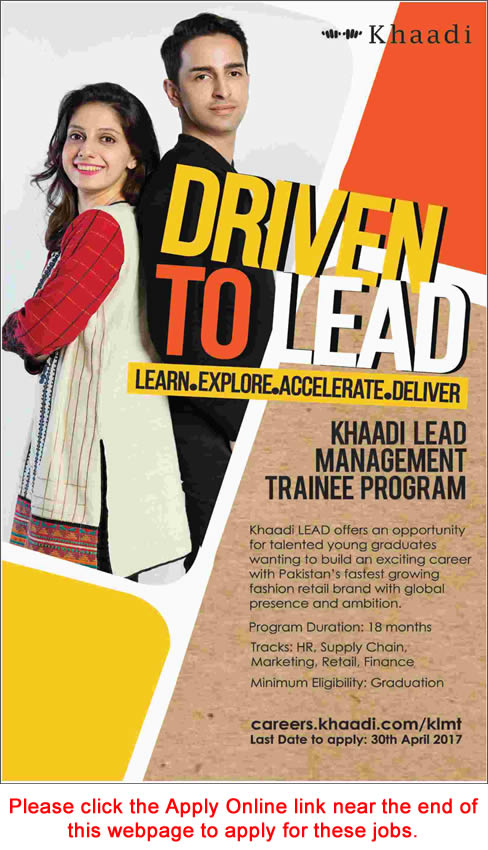 Khaadi Jobs 2017 April Apply Online Management Trainee Program Latest 