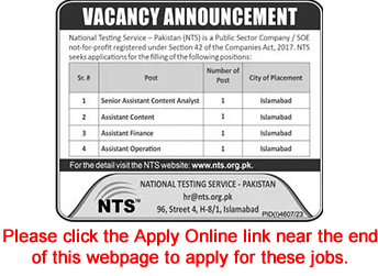 NTS Islamabad Jobs February 2024 Apply Online National Testing Service Latest