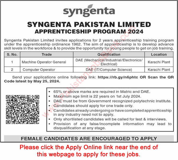 Syngenta Pakistan Apprenticeship Program 2024 May Apply Online Latest
