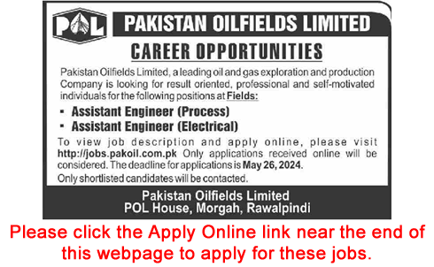 Pakistan Oilfields Limited Jobs May 2024 Apply Online Electrical & Chemical Engineers POL Latest