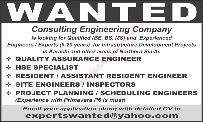 Consulting Engineering Company Jobs in Karachi 2024 June Site / Resident Engineers & Others Latest