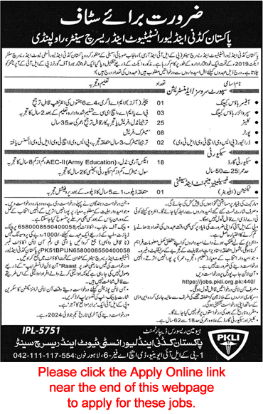 PKLI Rawalpindi Jobs June 2024 Apply Online Pakistan Kidney and Liver Institute and Research Center Latest