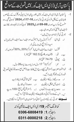 DSF Corps Quetta Jobs 2024 December 2025 Sipahi & Clerk Pakistan Army Latest