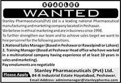 Stanley Pharmaceuticals Pvt Ltd Pakistan Jobs 2024 September Sales Managers & Others Latest